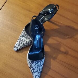St. John Animal Print and Black Heels